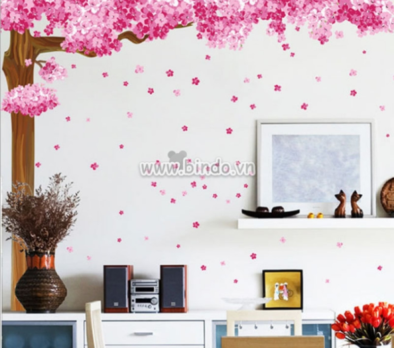 Trang trí nhà với giấy dán tường hoa đào đẹp